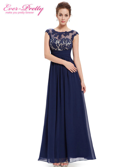 Fashion Women's Long Elegant Maxi Lacy Black Evening Dress Vestido HE08441BK - Shopy Max