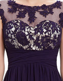 Fashion Women's Long Elegant Maxi Lacy Black Evening Dress Vestido HE08441BK - Shopy Max