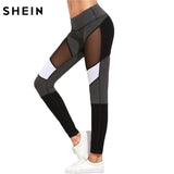 SHEIN Casual Leggings Women Fitness Leggings Color Block Autumn Winter