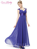 Evening Dresses Royal Blue Sequins Chiffon Ruffles Empire Line Long 2016