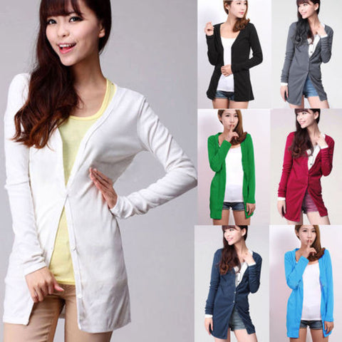 New Womens Casual Knitwear Cardigan Shirt Coat Jacket Long Sweater Outwear Wraps