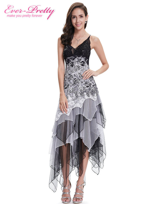 Evening Dresses Ever Pretty EP6212BWH Sexy Black and White Lace - Shopy Max