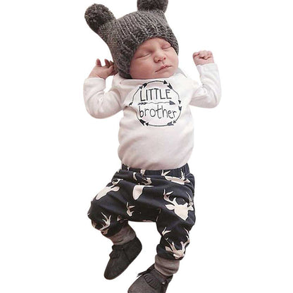 newborn baby boys girls clothing 2pcs sets Baby Girl Boy Clothes Romper Top T-shirt+Pants Leggings 2pcs Outfits Set