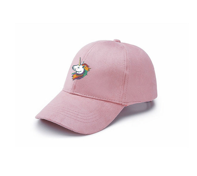 New Unicorn Embroidery Suede Baseball Cap Trucker Winter Autum Gorras Snapback HipHop