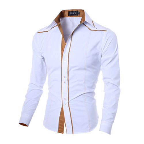 Men Shirt 2016 Fashion Brand Men'S Cuff Striped Long-Sleeved Shirt Male