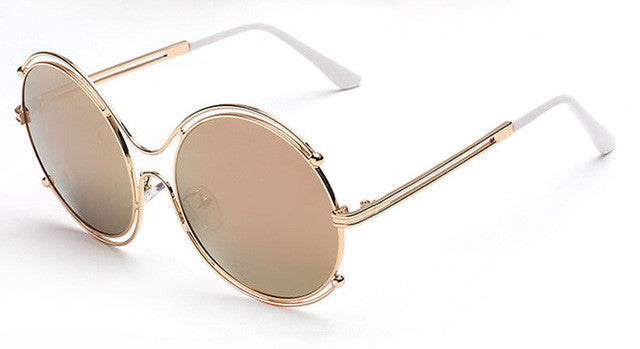 ROYAL GIRL High Quality Round Alloy Frame Sunglasses Women Brand Designer Sun Glasses Oculos De Sol Feminino ss185