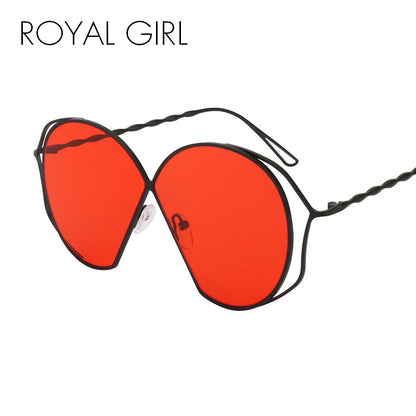 ROYAL GIRL Fashion Unique Oval Sunglasses Women Vintage Pierced Female Sun Glasses oculos de sol feminino UV400 ss880