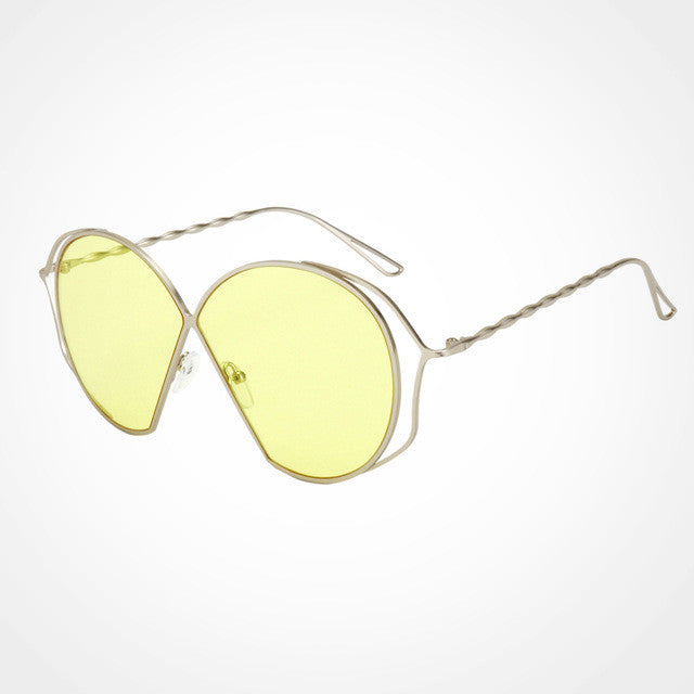 ROYAL GIRL Fashion Unique Oval Sunglasses Women Vintage Pierced Female Sun Glasses oculos de sol feminino UV400 ss880