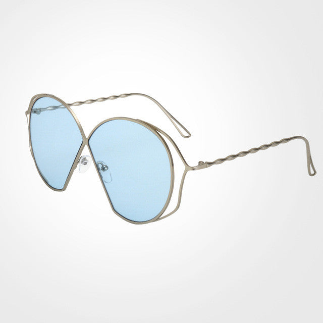 ROYAL GIRL Fashion Unique Oval Sunglasses Women Vintage Pierced Female Sun Glasses oculos de sol feminino UV400 ss880