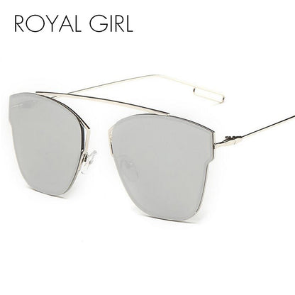ROYAL GIRL Brand Design Cat Eye Sunglasses Women Fashion Coating Mirror Flat Panel Lens Sun Glasses Oculos de sol UV400 ss230