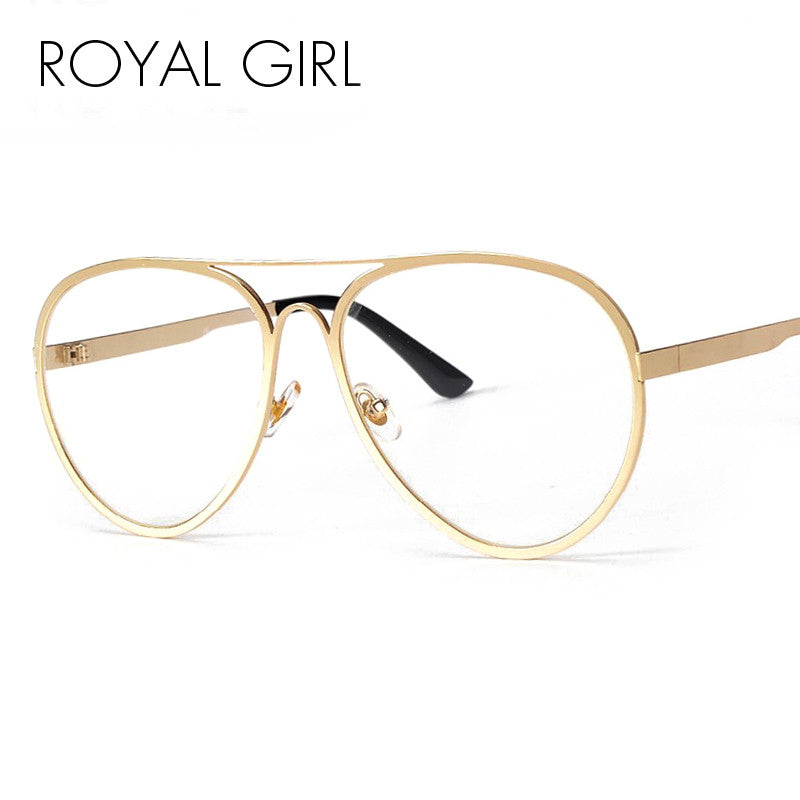 ROYAL GIRL 2017 NEW Sunglasses Eyeglasses Frames Top Flat Women Metal Spectacles Glasses SS075