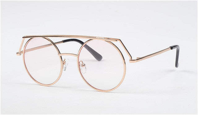 ROYAL GIRL Brand Quality Women Eyeglasses Frames Metal Round Shape Unique Optical Eyeglasses ss372 - Shopy Max