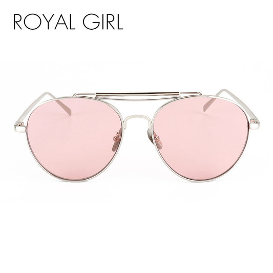 ROYAL GIRL Brand Sunglasses Women Shades Men Retro Flat Top Round Design Vintage Female Sun Glasses feminino Oculos Gafas ss060