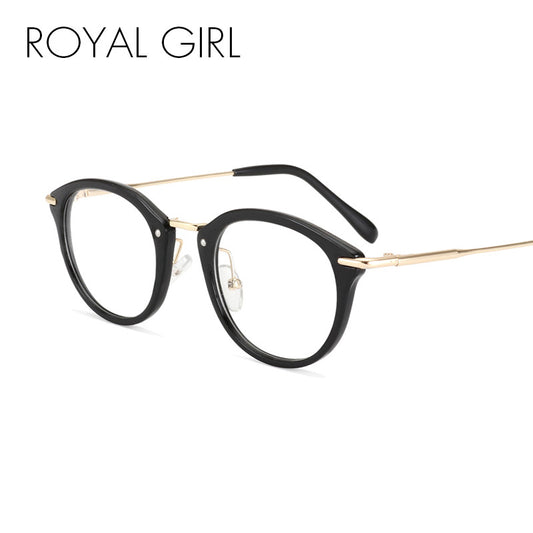 ROYAL GIRL Classical Retro Women Eyeglasses Frames Optical Glasses acetate Frame Clear lens Glasses Vintage Spectacles ss718
