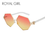 ROYAL GIRL New Fashion Gradient Heptagon Sunglasses Women Men Palm Leg Pearl Nose Pad Design Sun Glasses Female Eyeglasses ss228