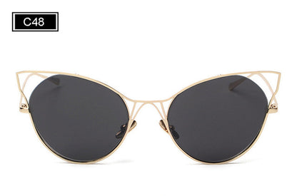 ROYAL GIRL New Fashion Women Sunglasses Cat Eyes Sunglasses Luxury Brand Design Mirror Eyewear Colorful Frame Oculos SS545