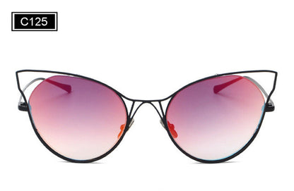 ROYAL GIRL New Fashion Women Sunglasses Cat Eyes Sunglasses Luxury Brand Design Mirror Eyewear Colorful Frame Oculos SS545