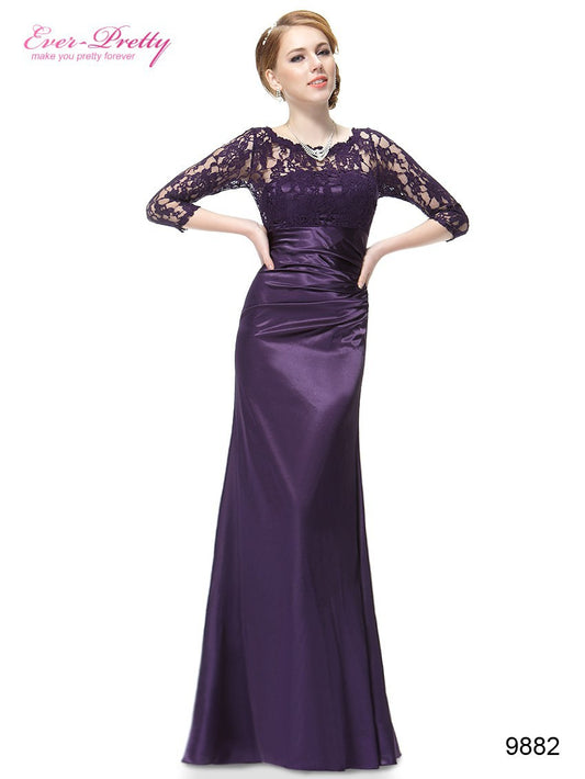 Elegant Evening Dresses Lace Women's Long Purple 2016 Black Ever Pretty