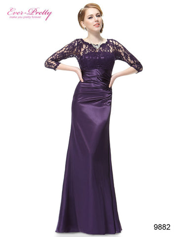 Elegant Evening Dresses Lace Women's Long Purple 2016 Black Ever Pretty
