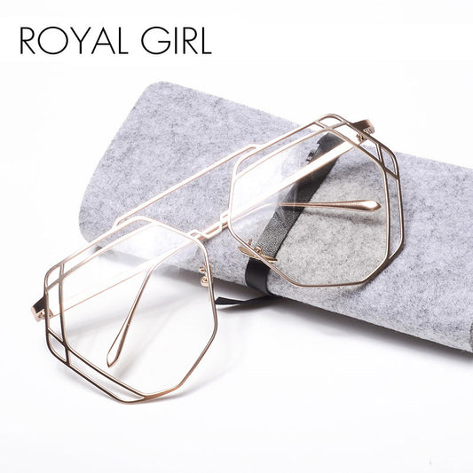 ROYAL GIRL Brand Oversized Metal Eyeglasses frames Women Glasses Vintage Frames ss544