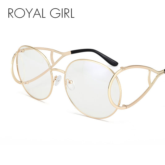 ROYAL GIRL Fashion Women Sunglass Spectacles Vintage Oval Modelling Metal Frame Eyewear Clear Lens Glasses ss115