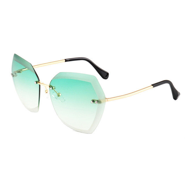 ROYAL GIRL Fashion Women Sunglasses Rimless Brand Design Coating Gradient Colorful Lens Glasses UV400 SS198