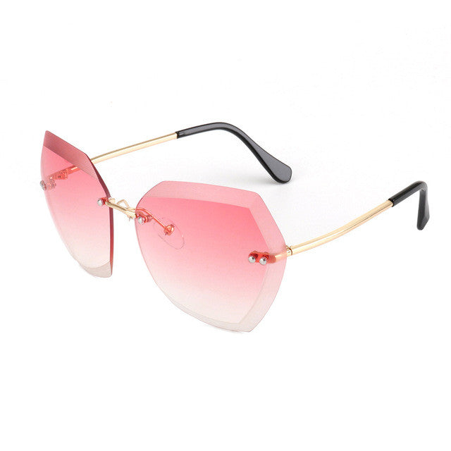 ROYAL GIRL Fashion Women Sunglasses Rimless Brand Design Coating Gradient Colorful Lens Glasses UV400 SS198