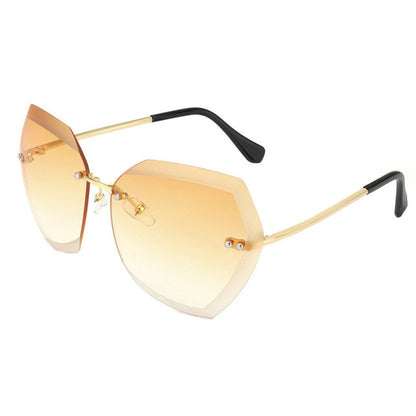 ROYAL GIRL Fashion Women Sunglasses Rimless Brand Design Coating Gradient Colorful Lens Glasses UV400 SS198