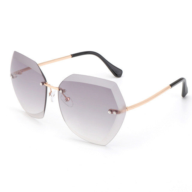 ROYAL GIRL Fashion Women Sunglasses Rimless Brand Design Coating Gradient Colorful Lens Glasses UV400 SS198