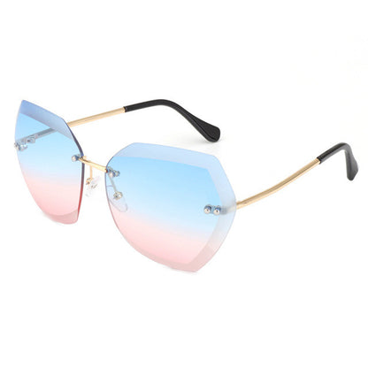 ROYAL GIRL Fashion Women Sunglasses Rimless Brand Design Coating Gradient Colorful Lens Glasses UV400 SS198