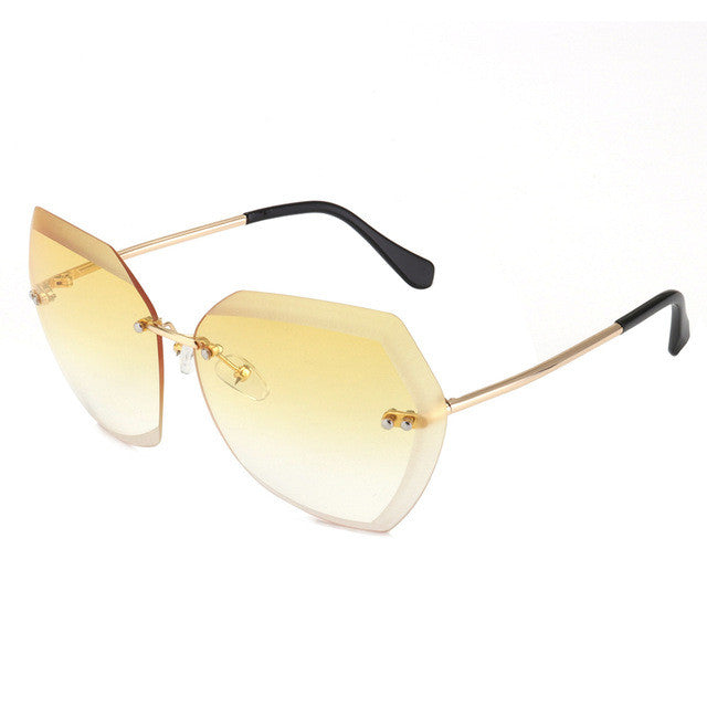 ROYAL GIRL Fashion Women Sunglasses Rimless Brand Design Coating Gradient Colorful Lens Glasses UV400 SS198
