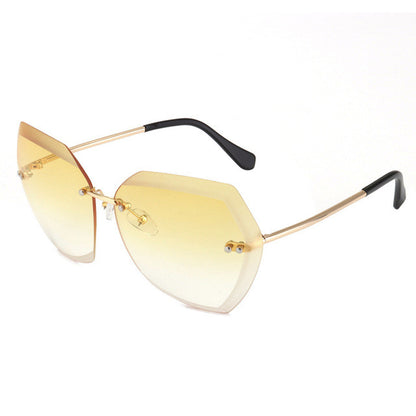 ROYAL GIRL Fashion Women Sunglasses Rimless Brand Design Coating Gradient Colorful Lens Glasses UV400 SS198