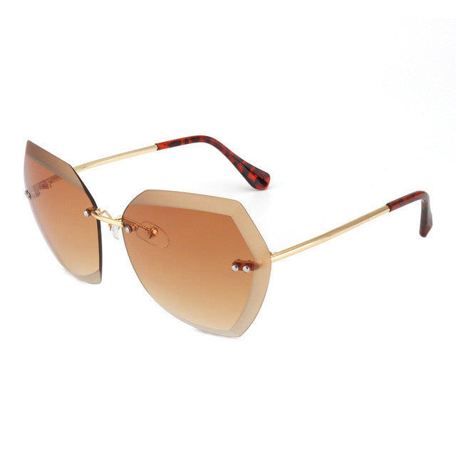 ROYAL GIRL Fashion Women Sunglasses Rimless Brand Design Coating Gradient Colorful Lens Glasses UV400 SS198