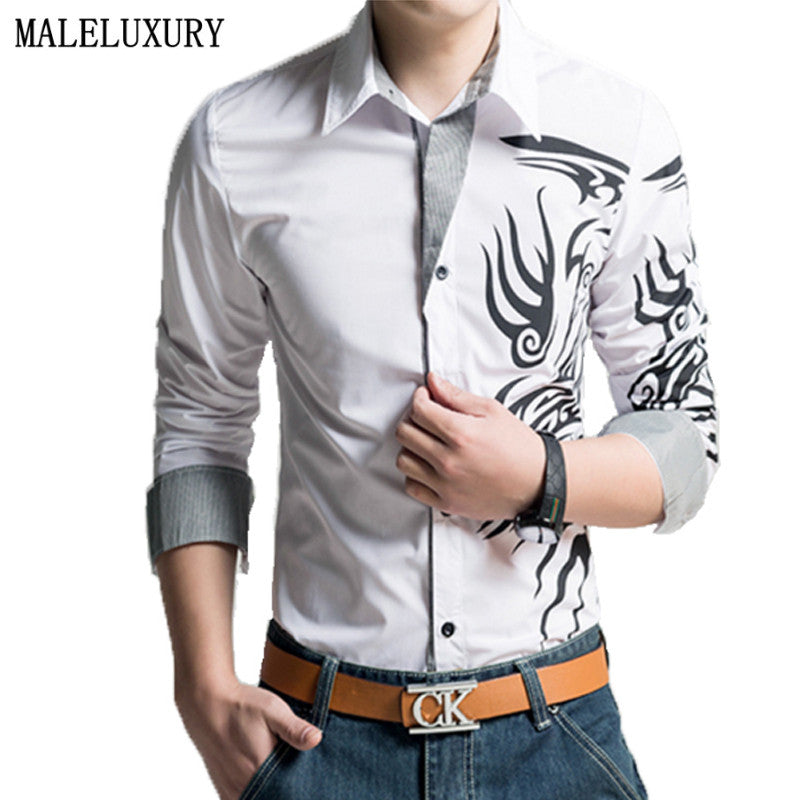 Male Tops White Men Shirt 2016 Brand Long Sleeve Mens Dress Shirts Camisa Social Masculina Casual Shirts 4XL