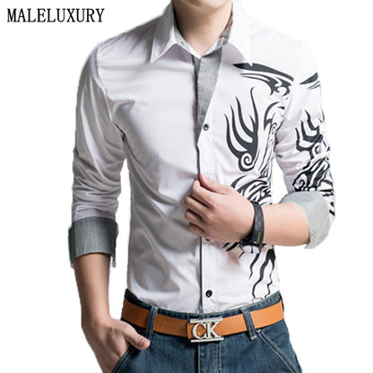 Male Tops White Men Shirt 2016 Brand Long Sleeve Mens Dress Shirts Camisa Social Masculina Casual Shirts 4XL