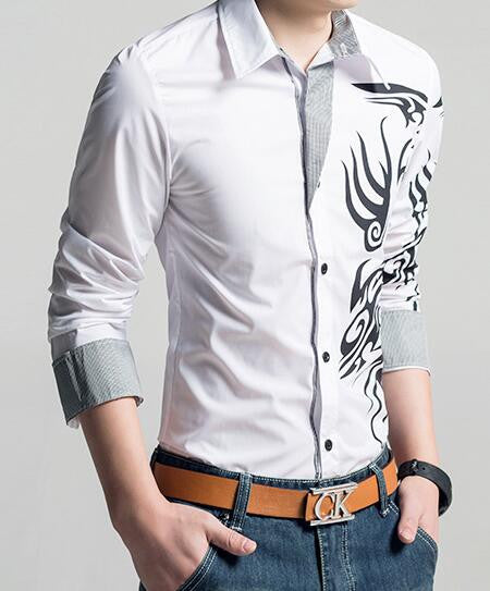Male Tops White Men Shirt 2016 Brand Long Sleeve Mens Dress Shirts Camisa Social Masculina Casual Shirts 4XL