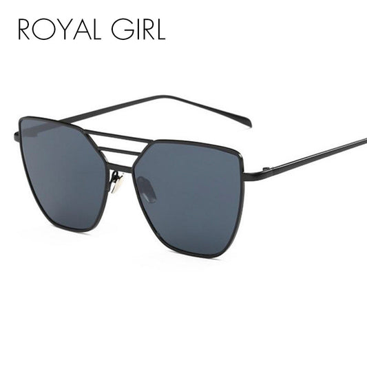 ROYAL GIRL High Quality Women Vintage Sun Glasses Flat top Metal Sunglasses Brand Designer Sun shades ss217