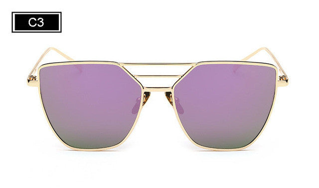 ROYAL GIRL High Quality Women Vintage Sun Glasses Flat top Metal Sunglasses Brand Designer Sun shades ss217