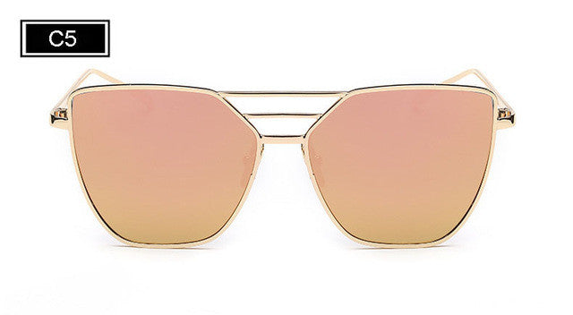 ROYAL GIRL High Quality Women Vintage Sun Glasses Flat top Metal Sunglasses Brand Designer Sun shades ss217
