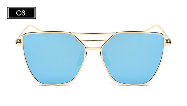ROYAL GIRL High Quality Women Vintage Sun Glasses Flat top Metal Sunglasses Brand Designer Sun shades ss217