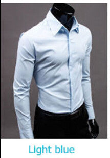 2016 Men Shirt British Style Long Sleeve Male Slim Casual Shirts Men's