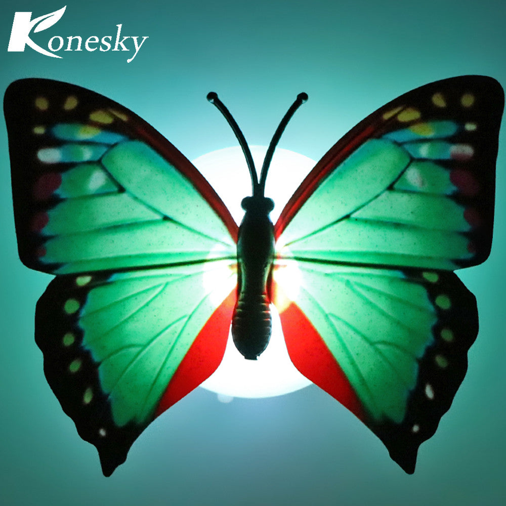 LED Night Light Colorful Changing Butterfly LED Lamp Stick-on Butterfly