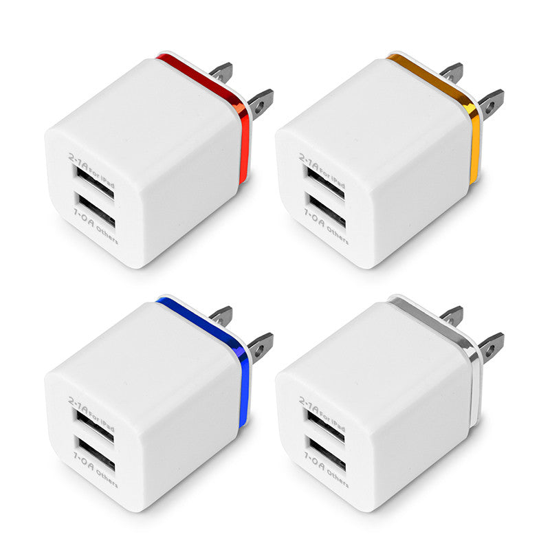POWSTRO USB Wall Charger Travel Dual Port Adapter For iPhone Samsung