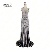 Real Photos Tulle Crystal Royal Blue Color Party Occasion Formal Long Evening Dress OL102829 - Shopy Max