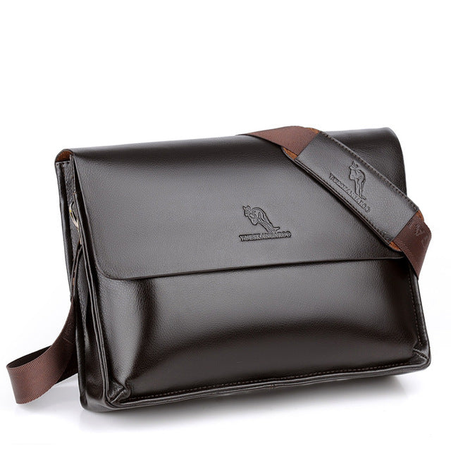 YUES KANGAROO Brand Fashion Leather Crossbody Bag Men Large