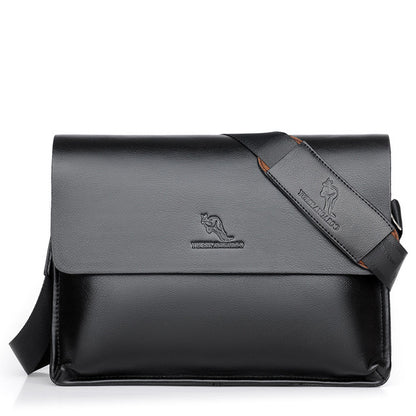 YUES KANGAROO Brand Fashion Leather Crossbody Bag Men Large