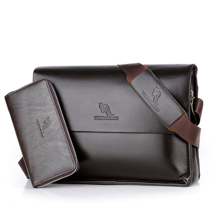 YUES KANGAROO Brand Fashion Leather Crossbody Bag Men Large