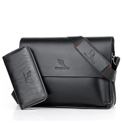 YUES KANGAROO Brand Fashion Leather Crossbody Bag Men Large