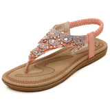 New summer fashion rhinestone flower Boho Bohemian women flat sandals shoes