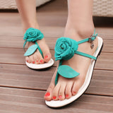 4 Colors Beautiful Women Sandals Fashion Flower Cross-tied Flat With Heels Black Blue